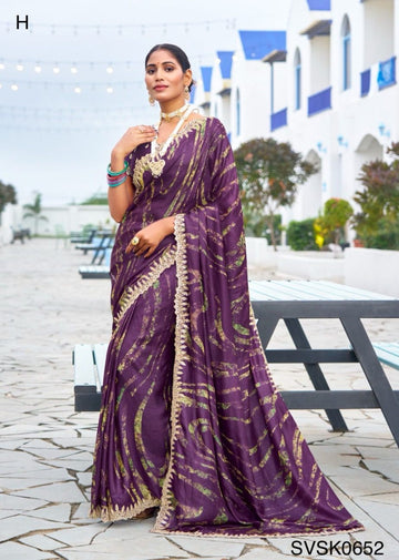 Shimmering Glass Tissue Saree with Blouse Piece