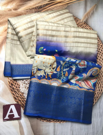 Elegant Dola Silk Saree with Soft Material and Kalamkari Design
