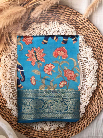 Elegant Dupian Silk Saree with Blouse Piece