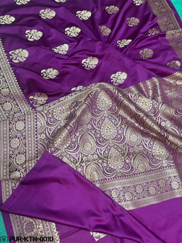 Purple Magenta Banarasi mashru silk saree