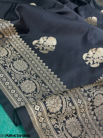 Black Banarasi mashru silk saree