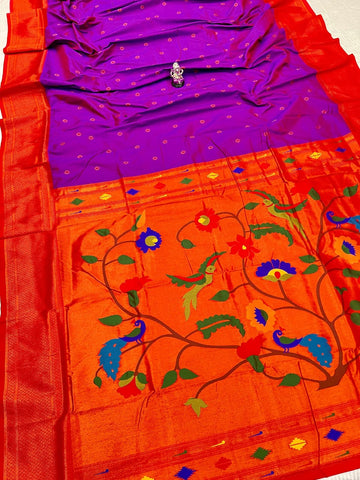 Rich purple Paithani Saree