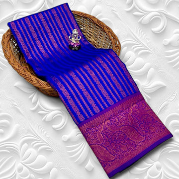 Blue Kadiyal Paithani Saree