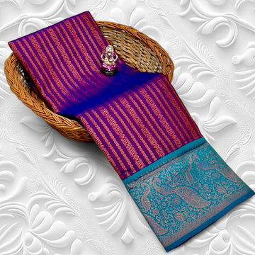 purple Kadiyal Paithani Saree