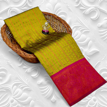 Mehandi Green Kadiyal Paithani Saree