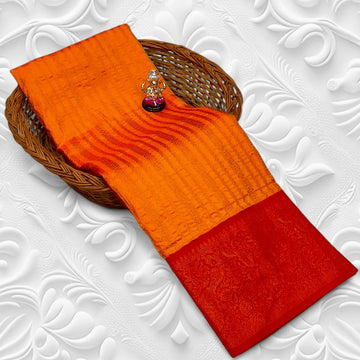 Orange Green Kadiyal Paithani Saree