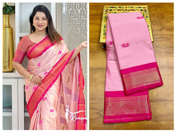 baby pink with rose pink saree