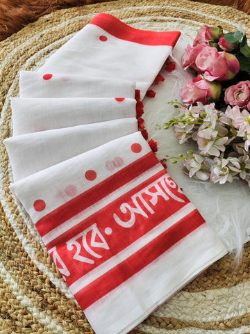 White & Red linen Divine Festival Collection