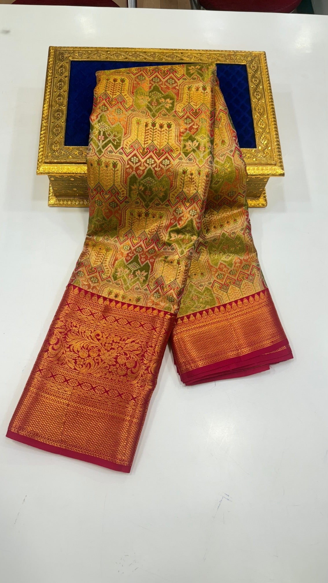 3D Meena Brocade Kanchipuram Pure silk saree