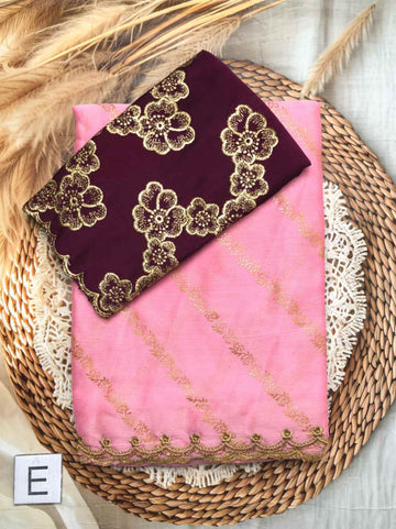 Fancy Saree with Scallop Border and Contrast Blouse