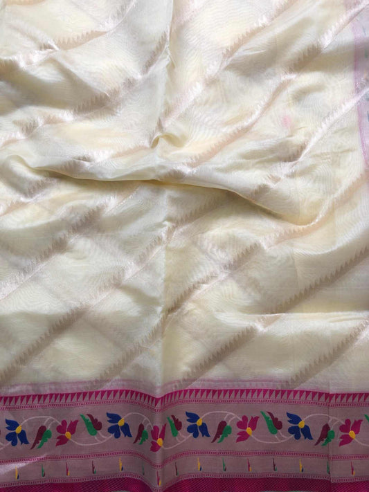 Elegant Chanderi Silk Saree with Paithani Border
