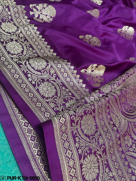 Purple Magenta Banarasi mashru silk saree