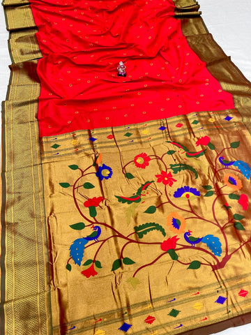 Red Paithani Saree