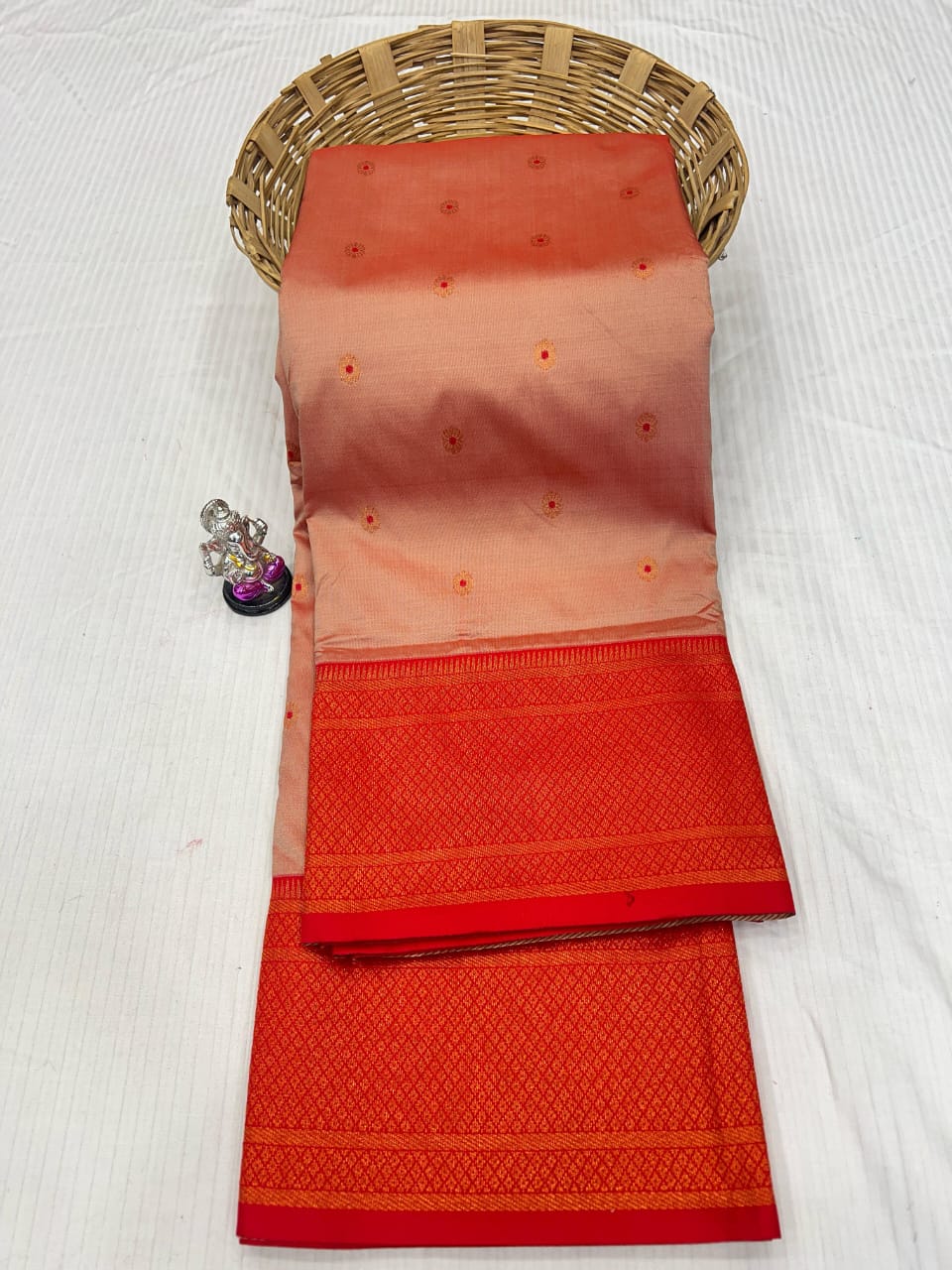 Pinkish with red   Paithani Saree