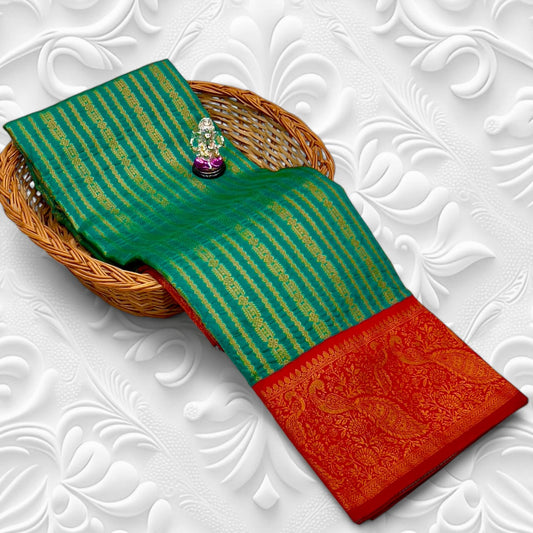 Green Kadiyal Paithani Saree