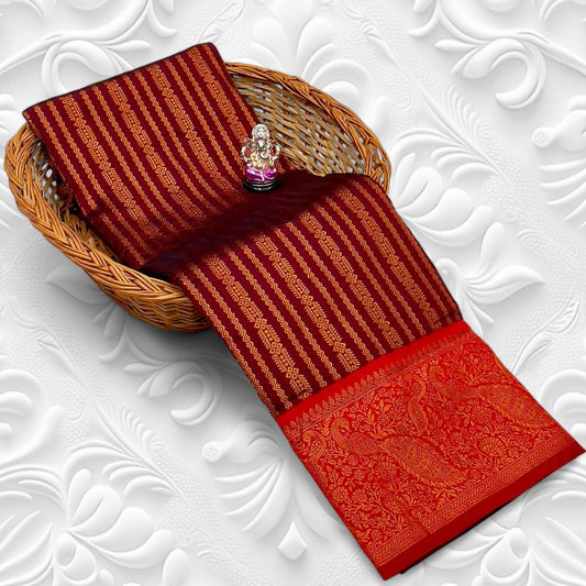 Brown Kadiyal Paithani Saree