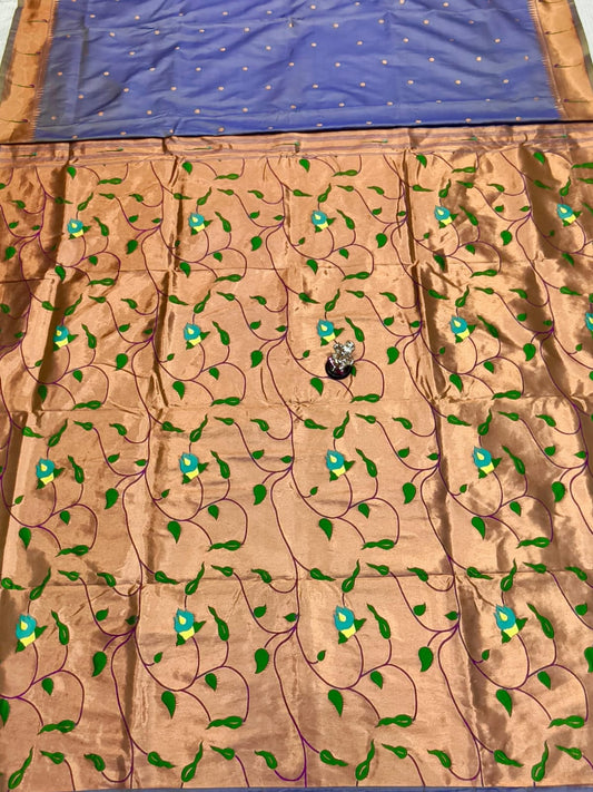 Grey Paithani Saree