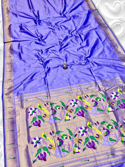 Lavender Paithani Saree