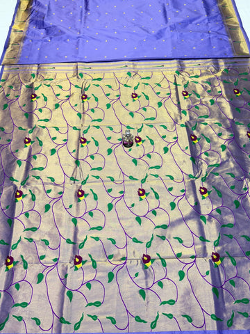 Lavender Paithani Saree