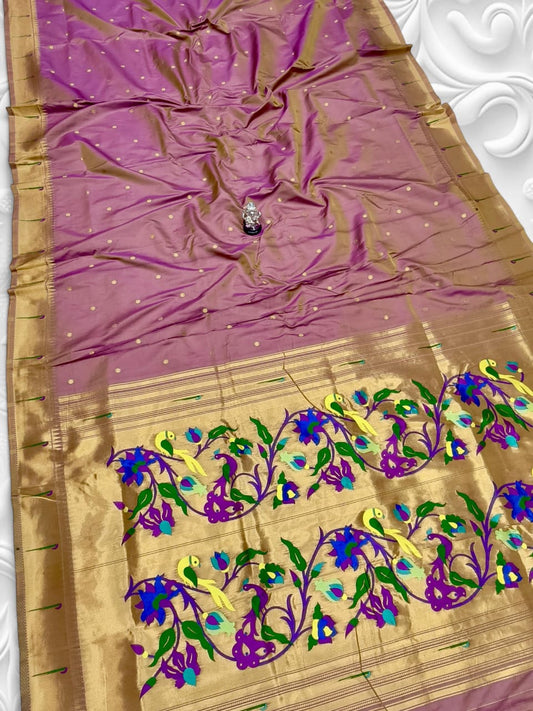 light pink Paithani Saree