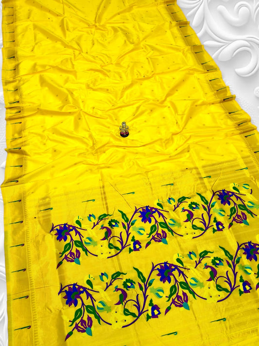 Yellow Paithani Saree