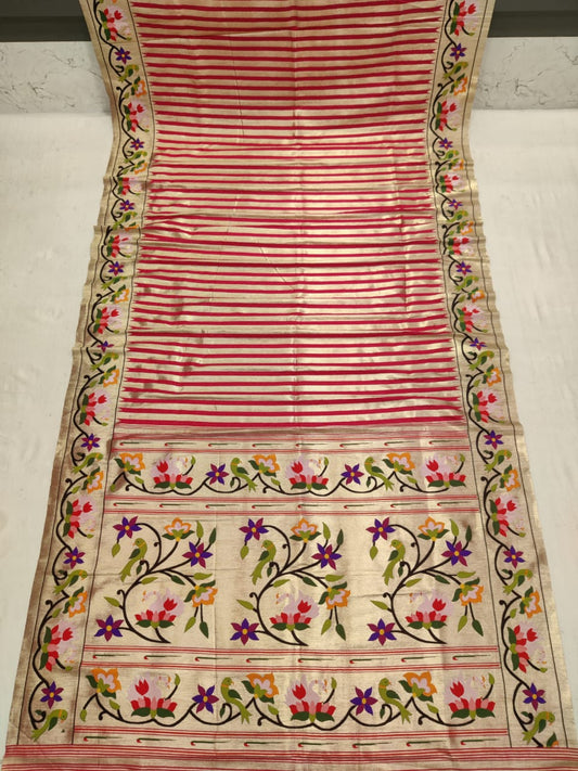 Vertical  Stripes Paithani saree