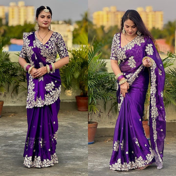 Designer soft ranngoli silk saree
