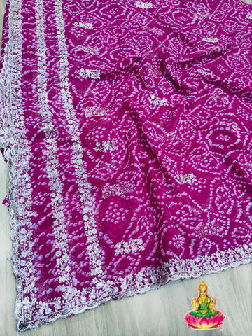 Purple Bandhani Saree