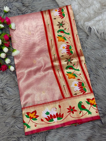 Pink Timeless Organza Tissue Silk Saree ✨