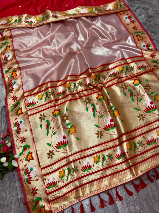 Pink Timeless Organza Tissue Silk Saree ✨