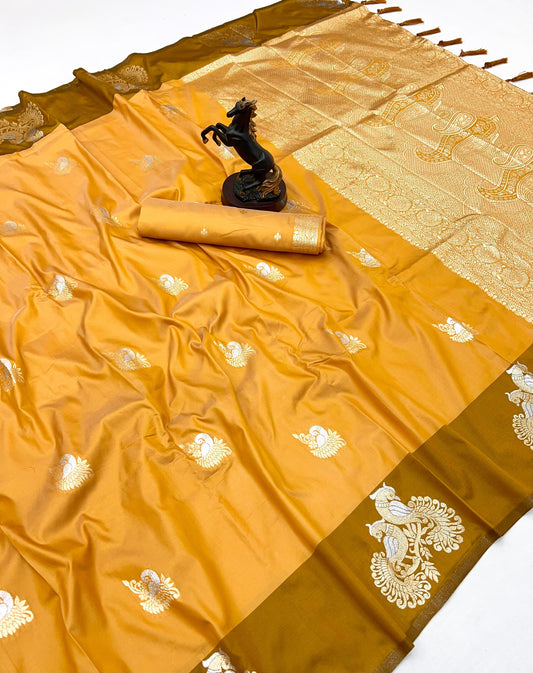 Yellow Amrapali Paithani Silk Saree