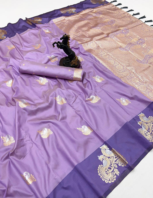 Lavender Amrapali Paithani Silk Saree