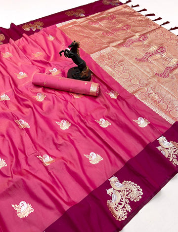 Pink Amrapali Paithani Silk Saree