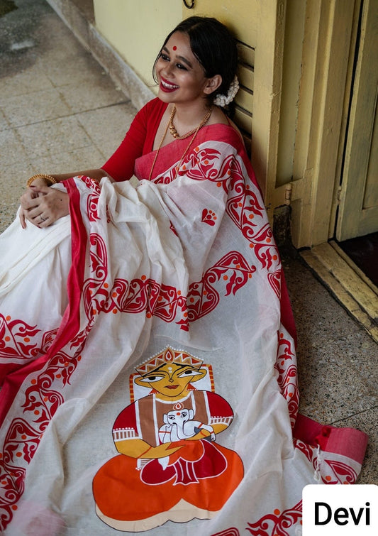 White & Red linen Divine Festival Collection