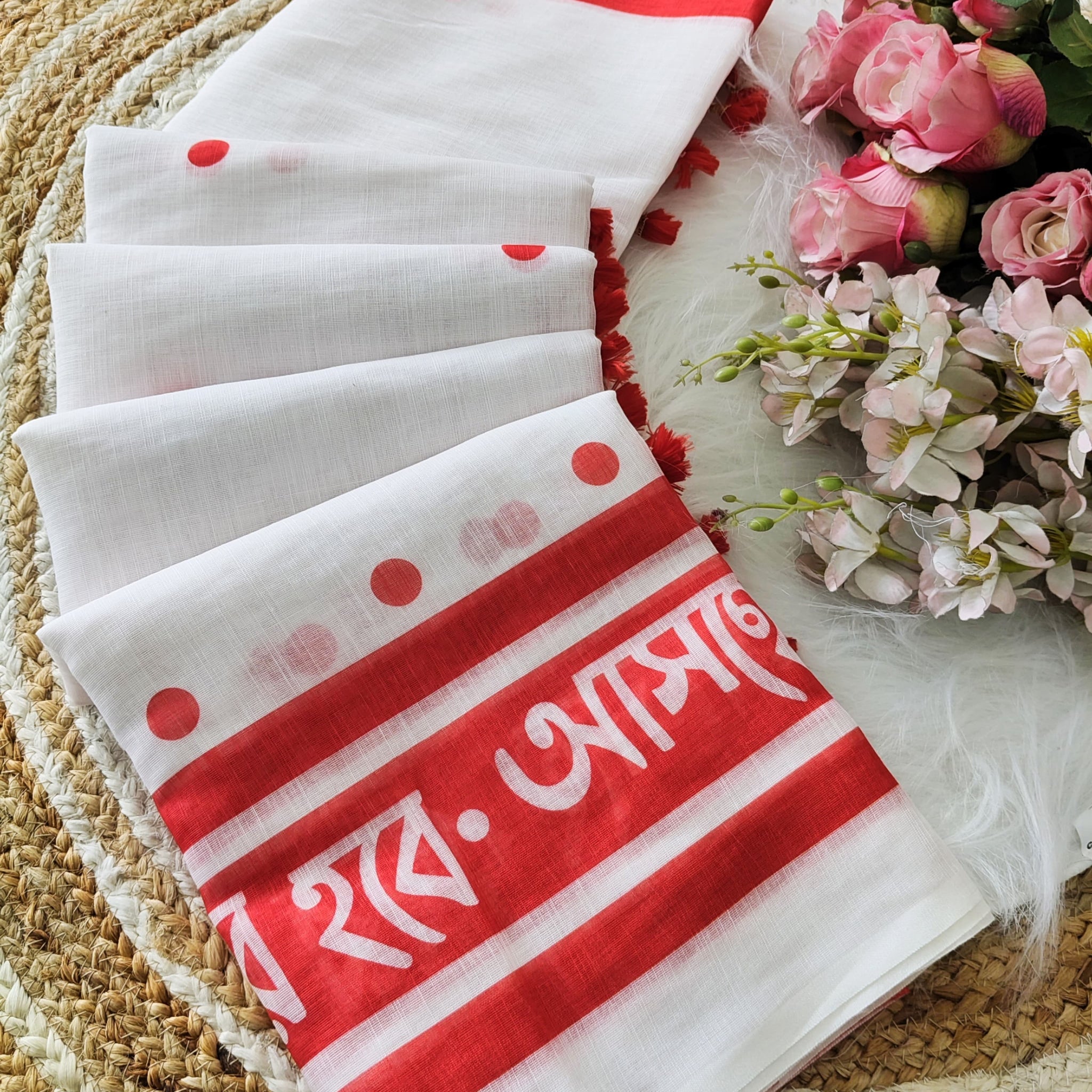 White & Red linen Divine Festival Collection