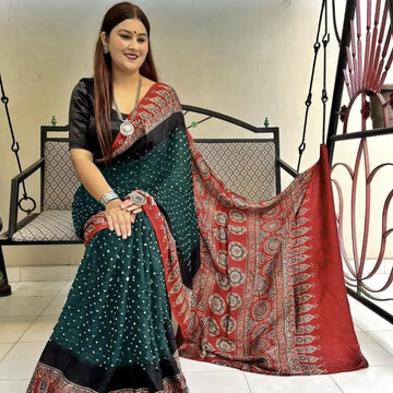 Ajrakh Collection – Premium Muslin Silk Sarees