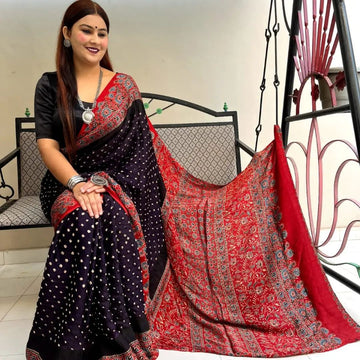 Ajrakh Collection – Premium Muslin Silk Sarees