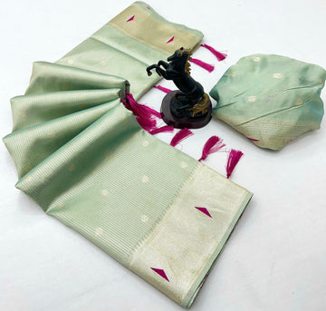 Tealish Green Tissue Paithani Vol-2 Collection