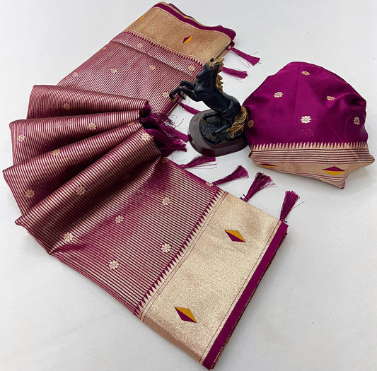 Marron Tissue Paithani Vol-2 Collection