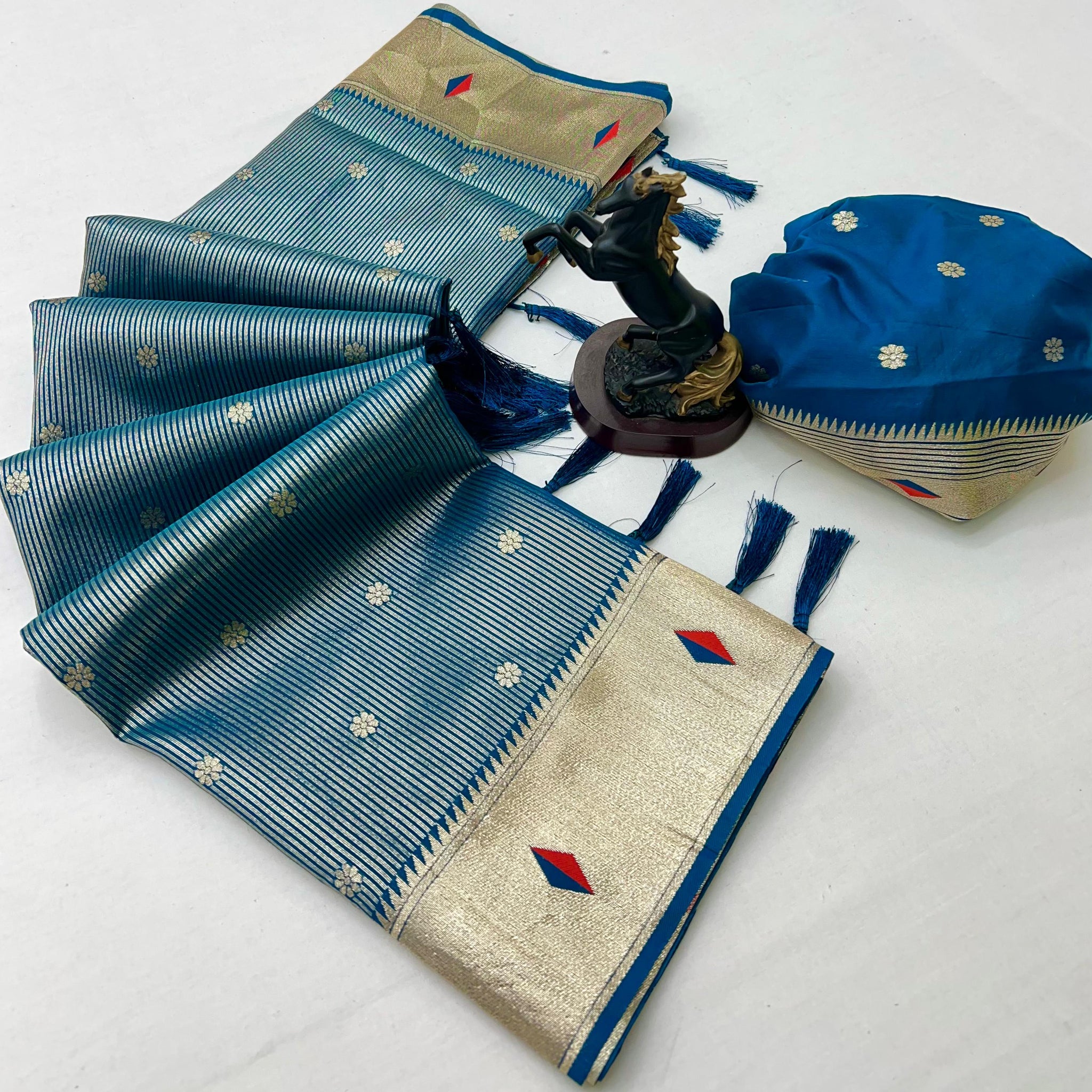 Deep Sea Blue Tissue Paithani Vol-2 Collection