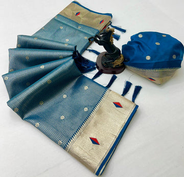 Deep Sea Blue Tissue Paithani Vol-2 Collection