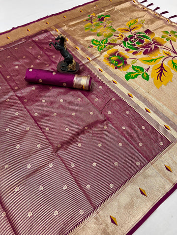 Marron Tissue Paithani Vol-2 Collection