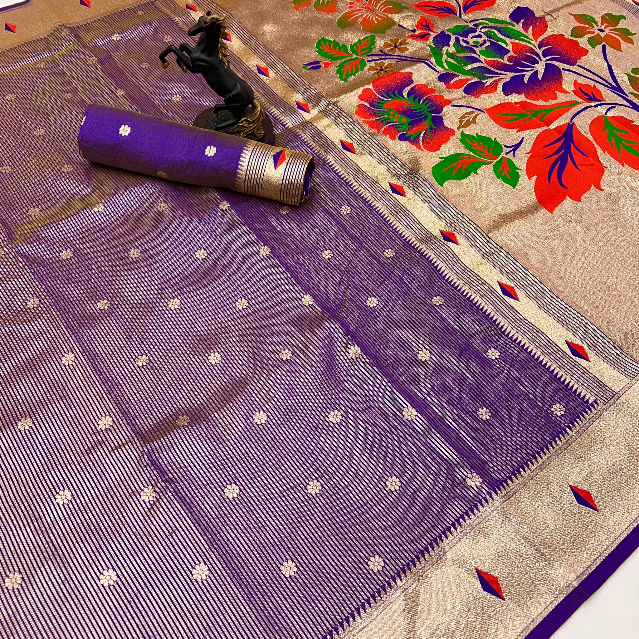 Deep Purple Tissue Paithani Vol-2 Collection