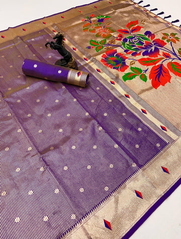 Deep Purple Tissue Paithani Vol-2 Collection