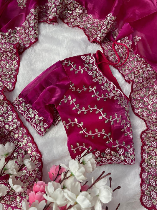 Plum Velvet Designer Saree Collection