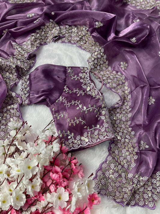 Grape Purple Designer Saree Collection