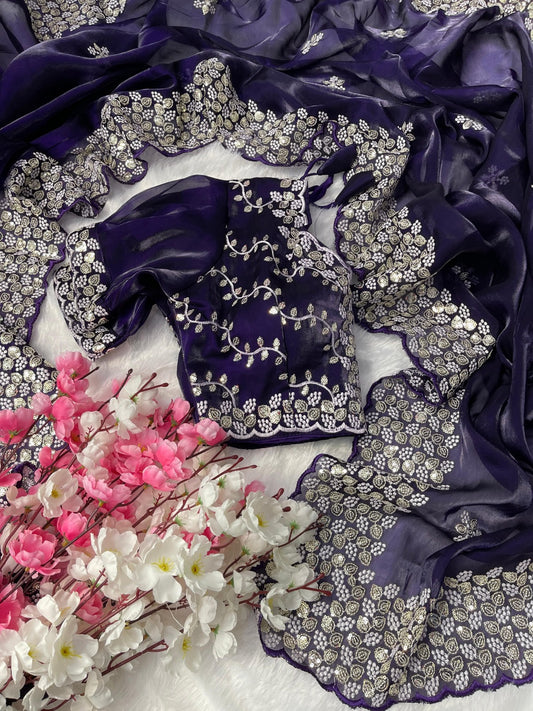 Grape magenta Designer Saree Collection